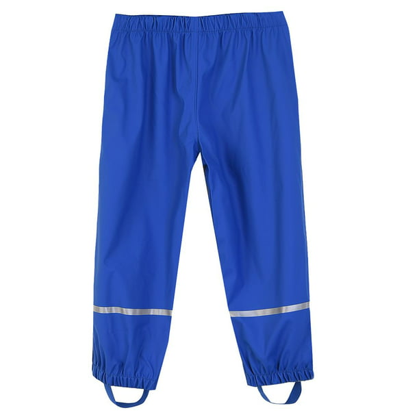 Hiheart Boys Girls Waterproof Rain Pants Lightweight Single Layer Overpants Rainwear